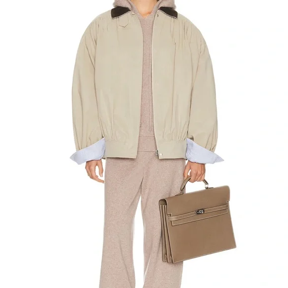 HELSA Shirred Bomber Jacket With Corduroy Collar - Picture 4 of 7